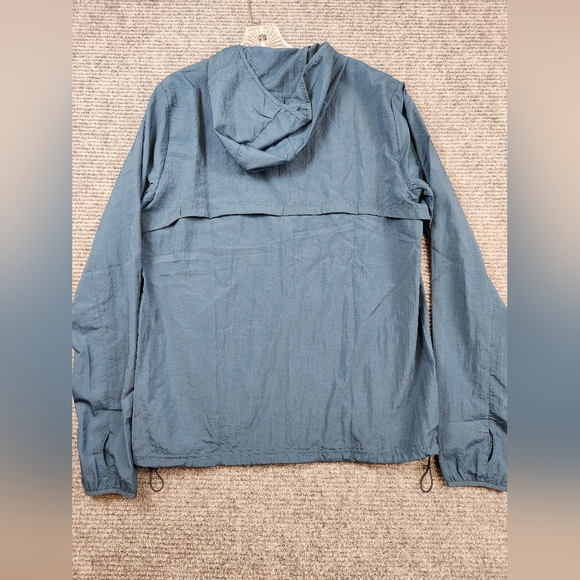 Gymshark Men's Windbreaker Jacket Size Small Teal Lime Green Hoodie Full Zip - Picture 14 of 16